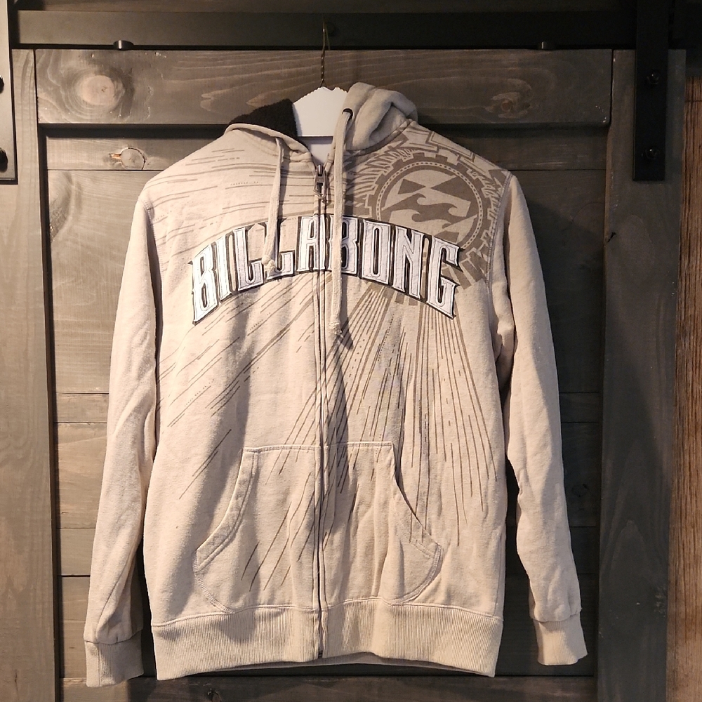 Billabong Gray Hoodie Men's M with Graphic Design - Picture 1 of 14